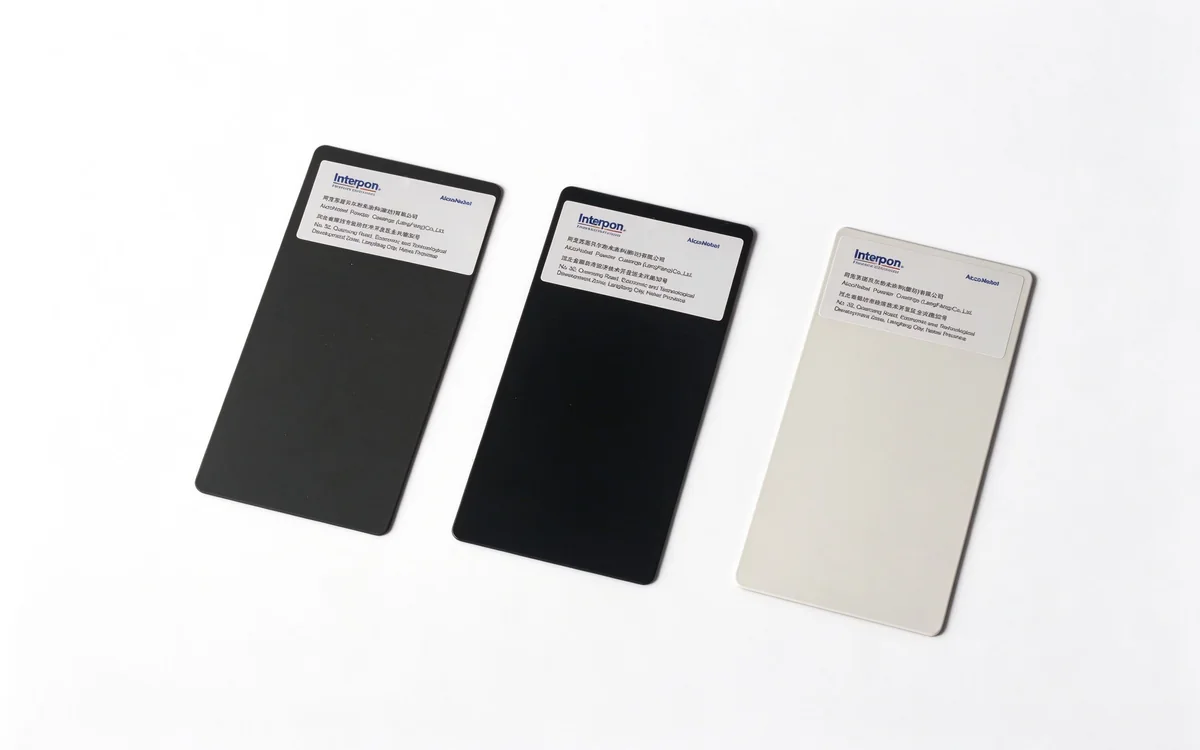 Powder-coated finish samples